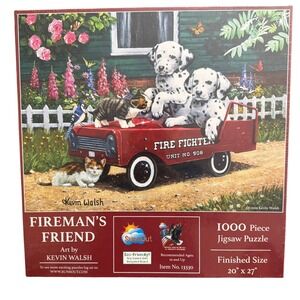 SunsOut Firemans Friend 1000 Piece Jigsaw Puzzle Kevin Walsh Dalmatians 13330
